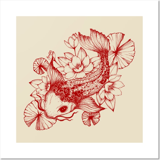 Red Carp Wall Art by ThaisMelo